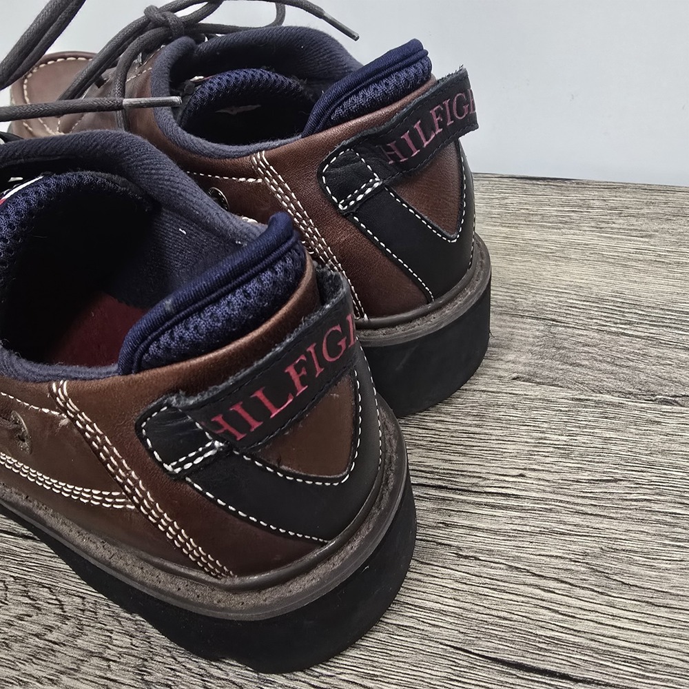 Tommy Hilfiger Brown Leather 90s Y2K‎ Chunky Shoes Mens Size 12 M - Picture 6 of 9